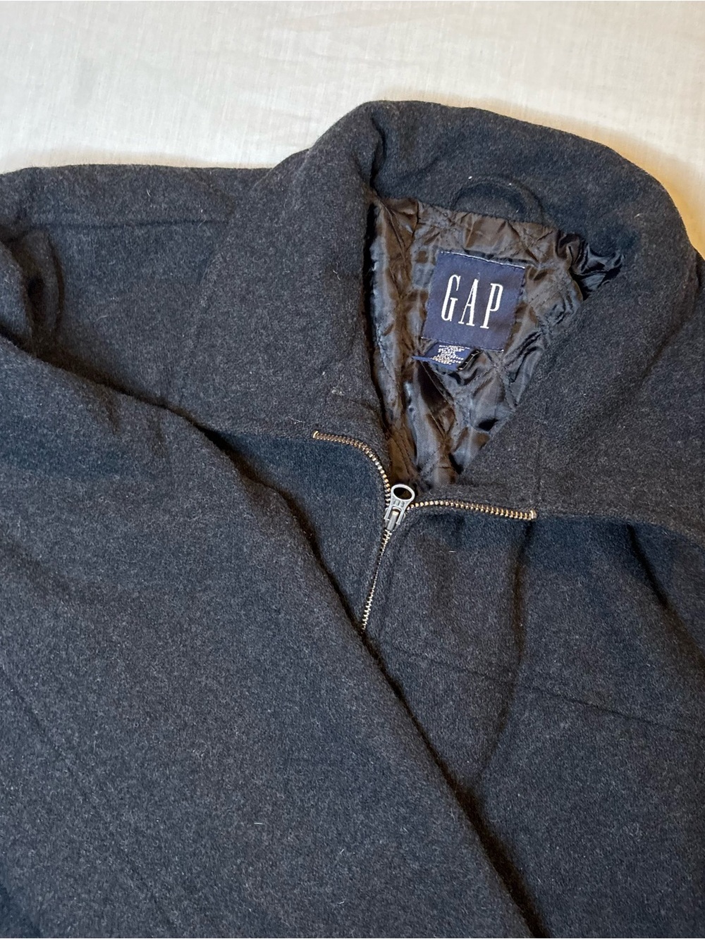 GAP Men's Charcoal Zip-Up Pea Coat
